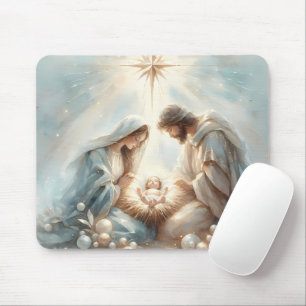 Radiant Holy Family Nativity Scene Mouse Pad