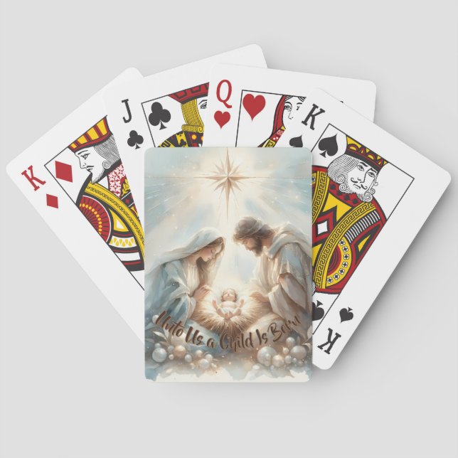 Radiant Holy Family Nativity Scene Poker Cards (Back)