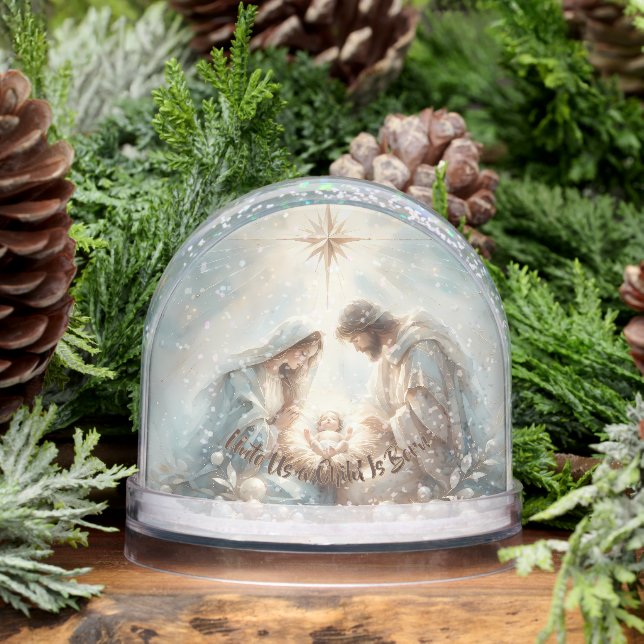 Radiant Holy Family Nativity Scene Snow Globe (Winter)