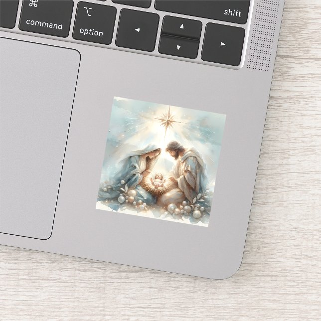 Radiant Holy Family Nativity Scene Sticker (Detail)