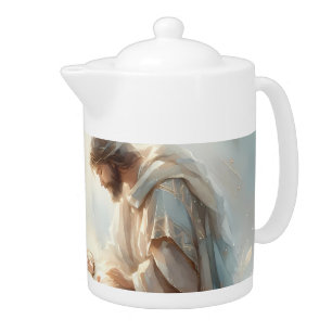 Radiant Holy Family Nativity Scene Teapot
