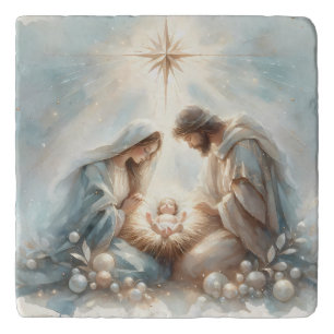 Radiant Holy Family Nativity Scene Trivet