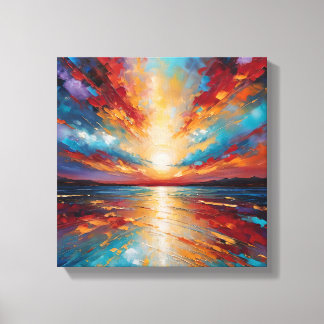 Radiant Horizon: Abstract Sunset Canvas Print