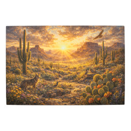 Radiant Horizon: Golden Saguaro Plateau Metal Print