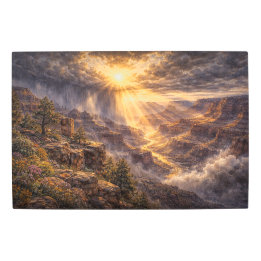 Radiant Horizon: Storm Clouds over the Canyon Metal Print