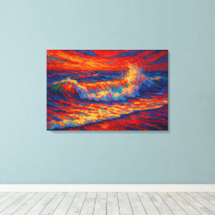 Radiant Horizon: The Primal Rainbow Surge Canvas Print