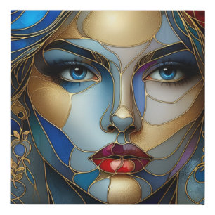 Radiant Innocence - Stained Glass Style Faux Canvas Print