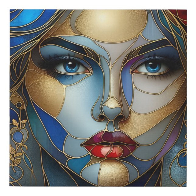 Radiant Innocence - Stained Glass Style Faux Canvas Print (Front)
