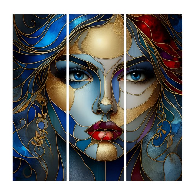 Radiant Innocence - Stained Glass Style Triptych (Front)