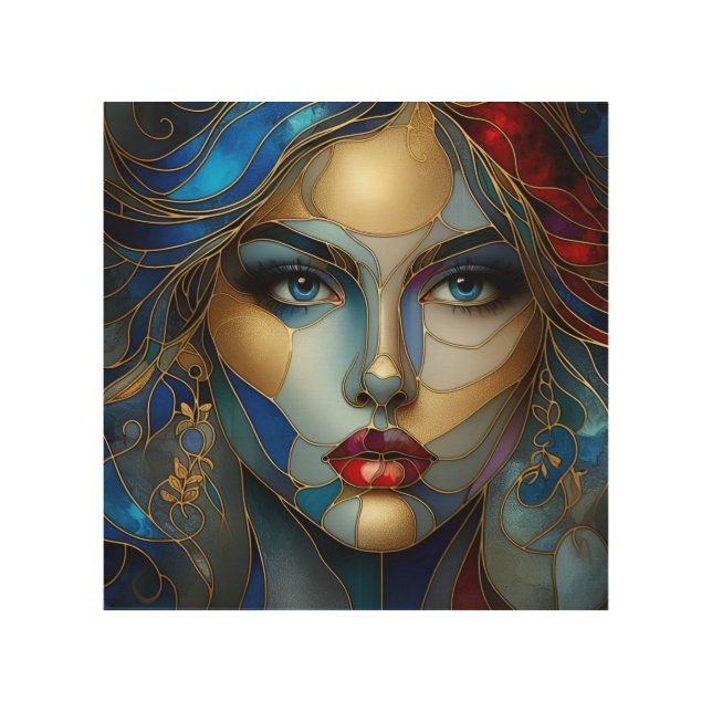 Radiant Innocence - Stained Glass Style Wood Wall Art (Front)
