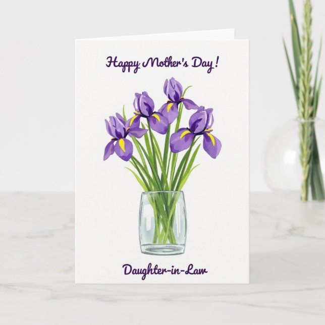 Radiant Iris Mothers Day Card (Front)