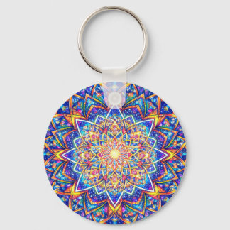 Radiant Kaleidoscope Mandala - Color Harmony Keych Keychain