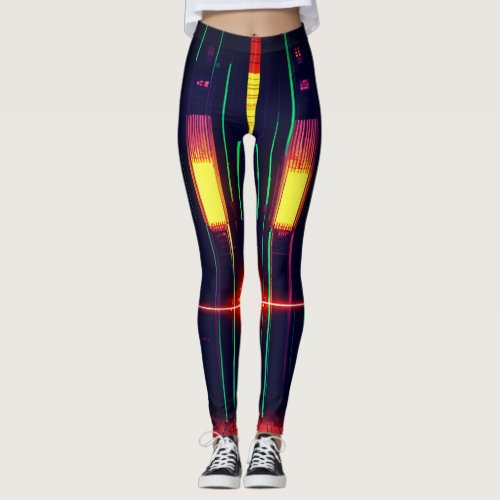 Radiant Laser Ray Pixel Art Leggings