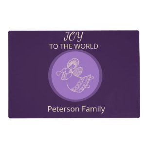 Radiant Lavender Angel of Joy Family Table Glow Placemat