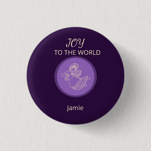 Radiant Lavender Angel of Joy Family Unity Glow Button