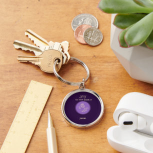 Radiant Lavender Angel of Joy First Name Glow Keychain