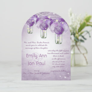 Radiant Lavender Purple Mason Jar Wedding Invitation