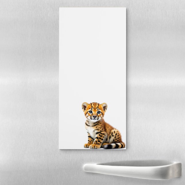 Radiant Leopard Cub Portrait Magnetic Notepad (In Situ)