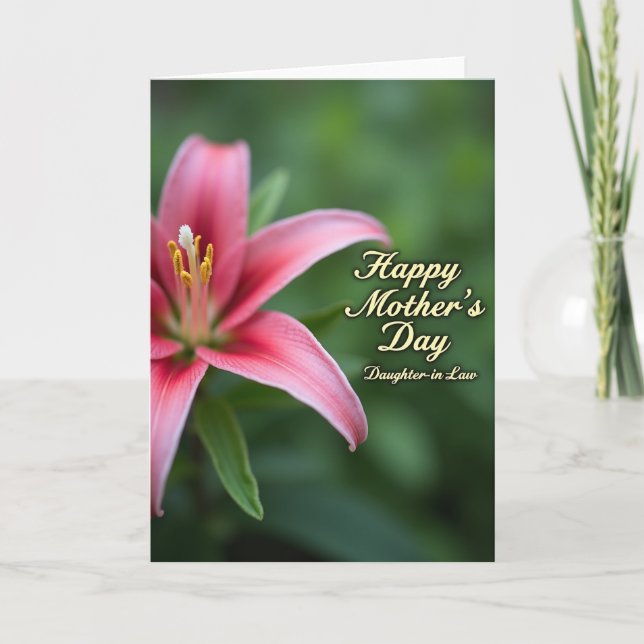 Radiant Lily Mothers Day Card (Front)