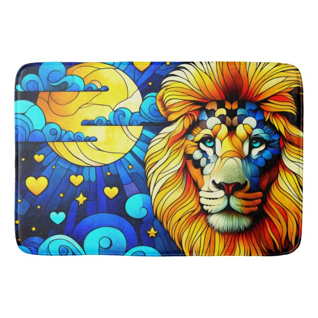 Radiant Lion Moon Scene Bath Mat (Front)