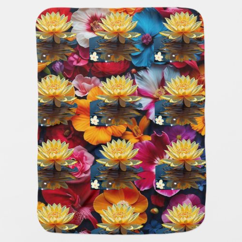 Radiant Lotus Bloom Baby Blanket