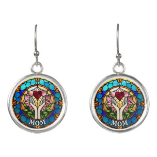 Radiant Love: A Faux Stained Glass Tribute to Mom Earrings