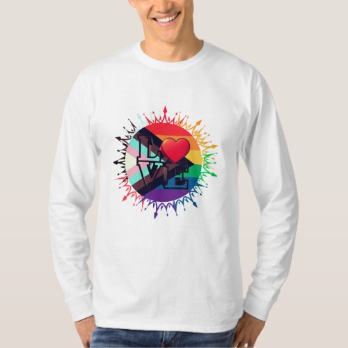 Radiant Love Explosion _ Colorful Artistic T_Shirt