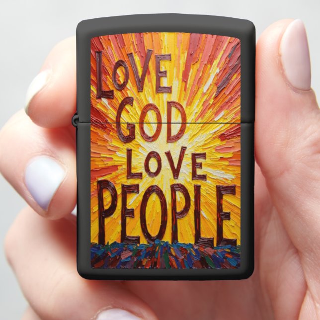 Radiant Love God Love People Art Zippo Lighter (In Hand)