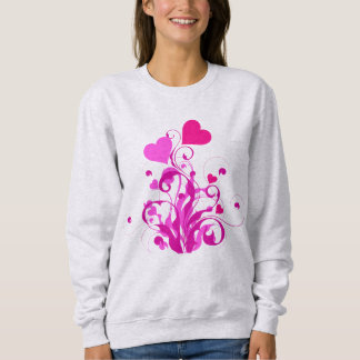 Radiant Love in Pink and Red Heartfelt Harmony  Sweatshirt