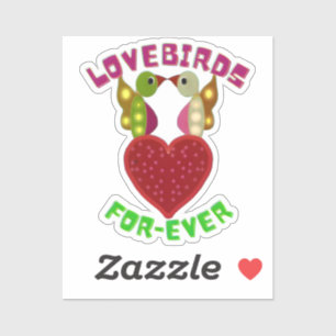 Radiant Lovebirds Heart Design  Sticker