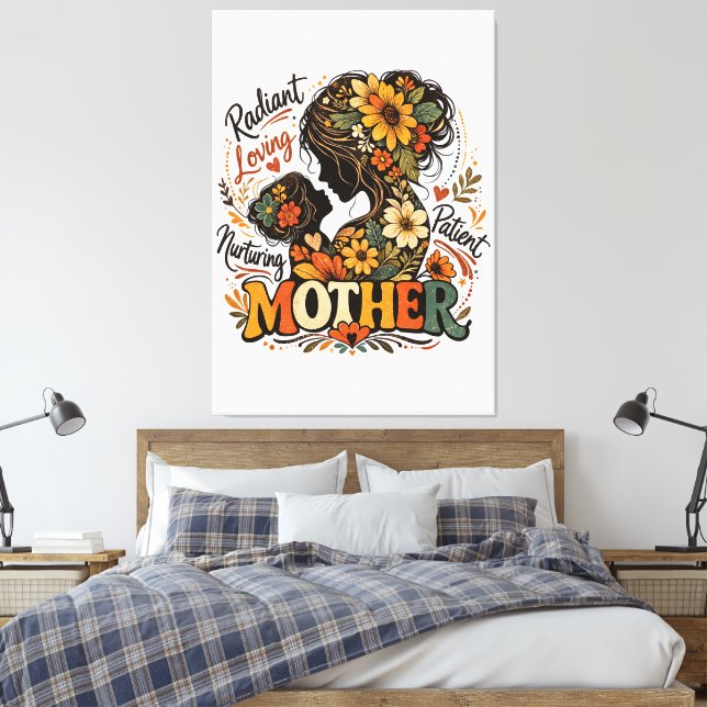 Radiant Loving Nurturing Mother day Canvas Print (Insitu(Bedroom))