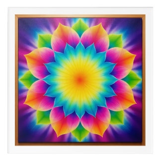 Radiant Mandala Bloom – Vibrant Symmetrical Petal Acrylic Print