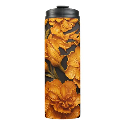 Radiant Marigold Flower Tumbler
