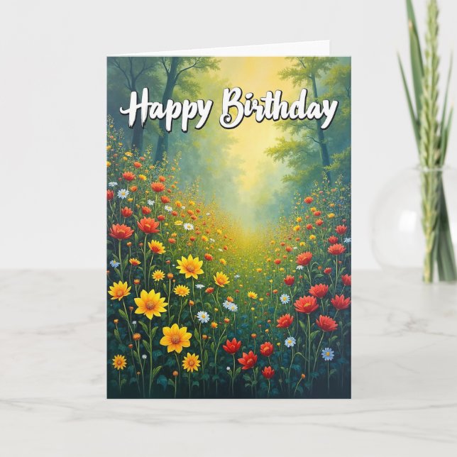 Radiant Meadow Birthday Card (Front)