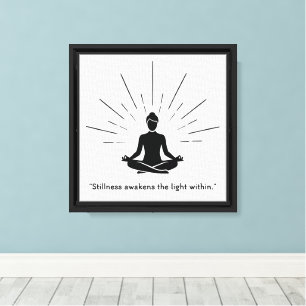 Radiant Meditation Silhouette Canvas Print