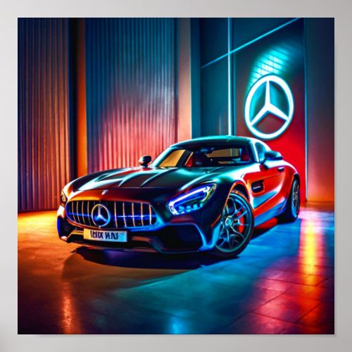 Radiant Mercedes Logo Brilliance  Poster