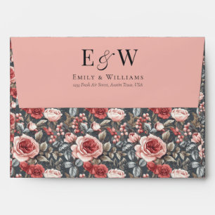 Radiant Minimalist Rose Wedding Envelope