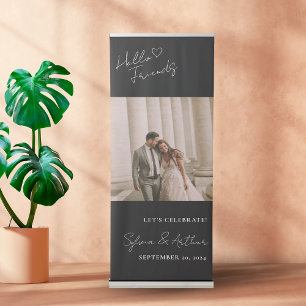 Radiant Moments Custom Photo Name Wedding Retractable Banner