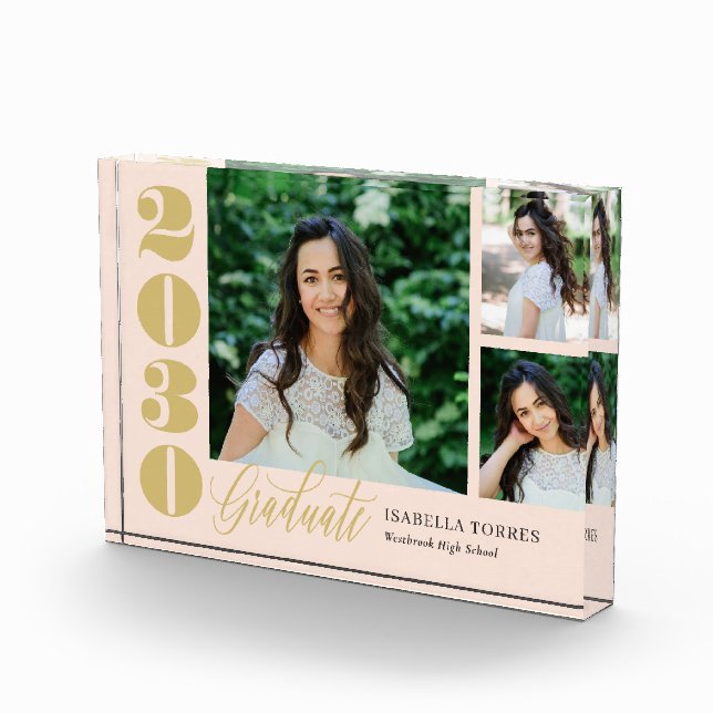 Radiant Moments Editable Color Graduation Acrylic Award (Right)