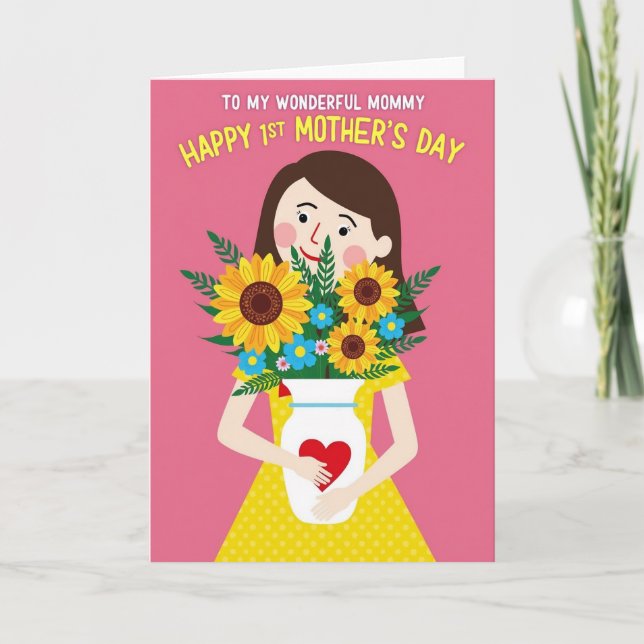 Radiant Mother Floral Art Card (Front)