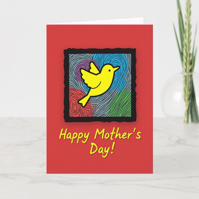 Radiant Mothers Day Avian Art Card (Front)