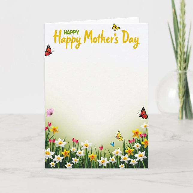 Radiant Mothers Day Garden Card (Front)