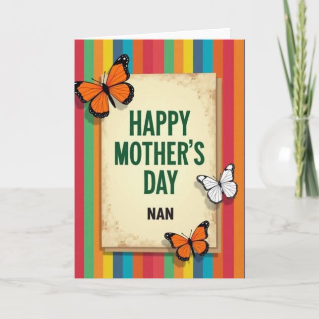 Radiant Mothers Day Stripes Card (Front)