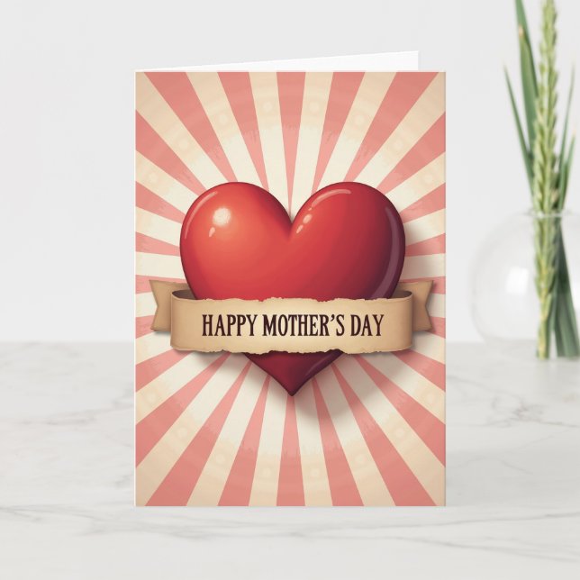 Radiant Mothers Day Sunburst Card (Front)