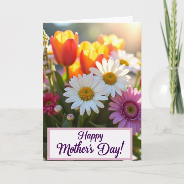 Radiant Mothers Day Tulip Card (Front)