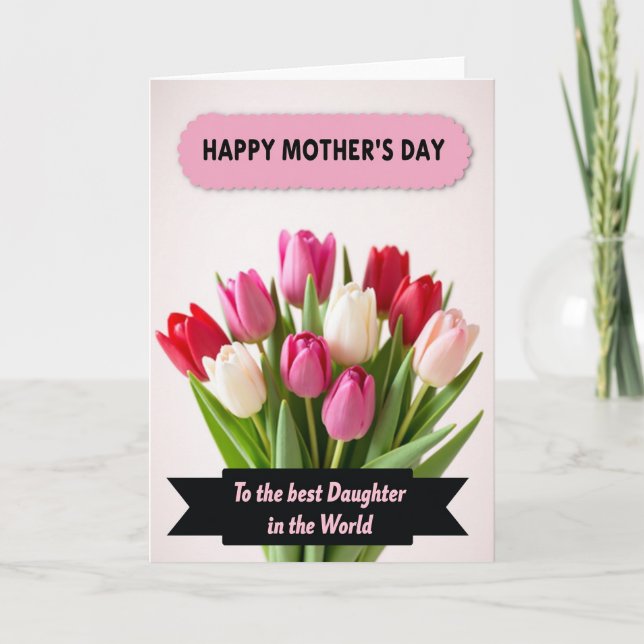 Radiant Mothers Day Tulips Card (Front)