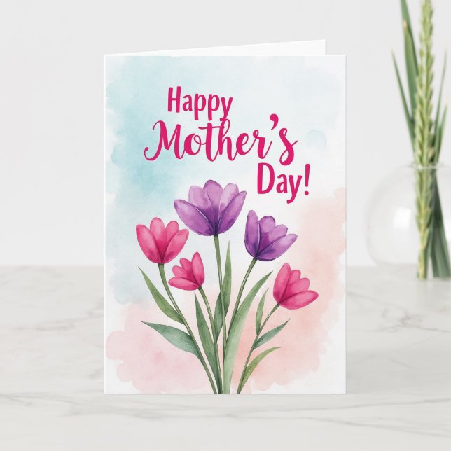 Radiant Mothers Day Watercolor Card (Front)