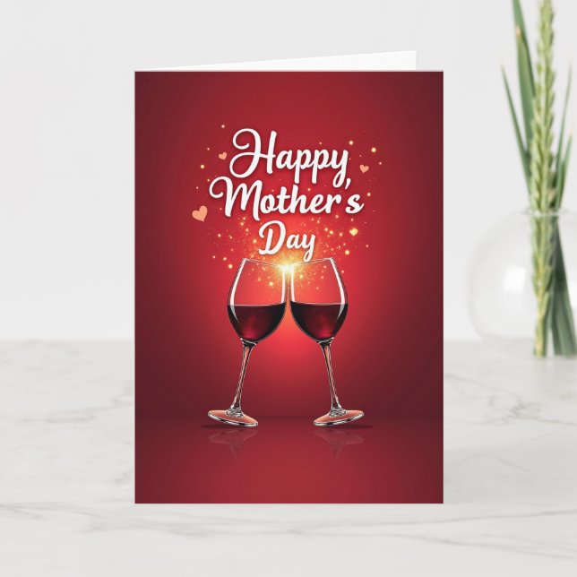 Radiant Mothers Day Wine Card (Front)
