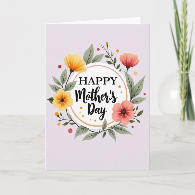 Radiant Mothers Day Wreath Card (Front)