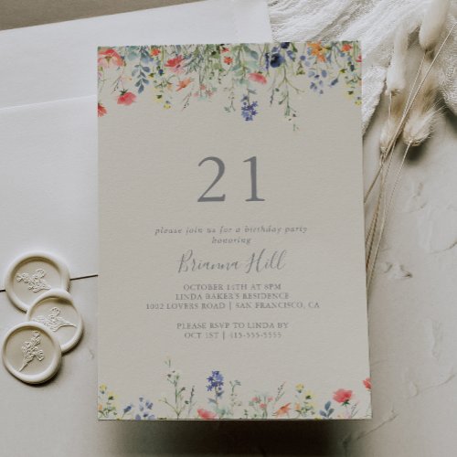 Radiant Multicolor Wildflower 21st Birthday Party